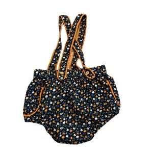 NWOT Bout’chou B10 Navy & Orange Floral Jumper Overalls Girls size 12 Months